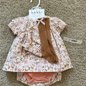 NWT Nicole Miller Peach Knit Baby Outfit Set 18 months NWT